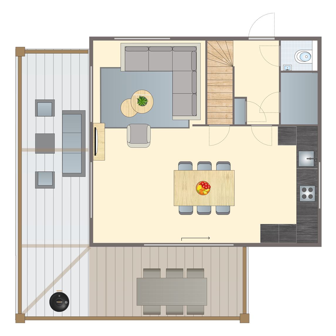 6 persoons buiten bungalow