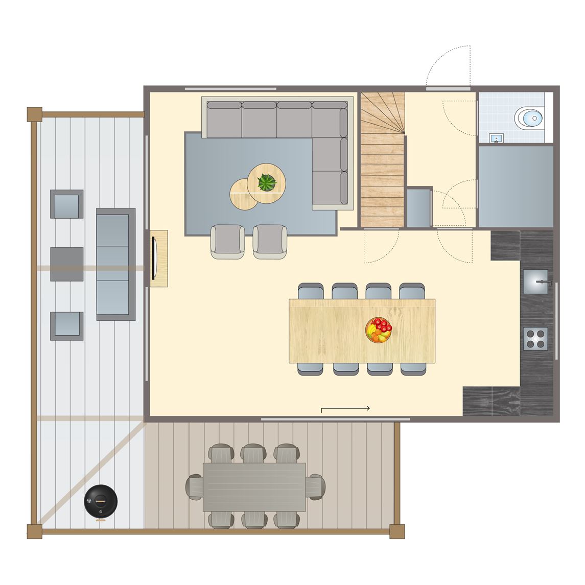 8-persoons buiten bungalow