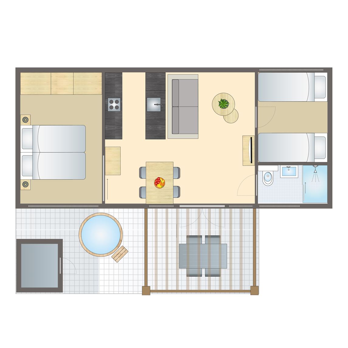 4 persoons Lodge Hottub