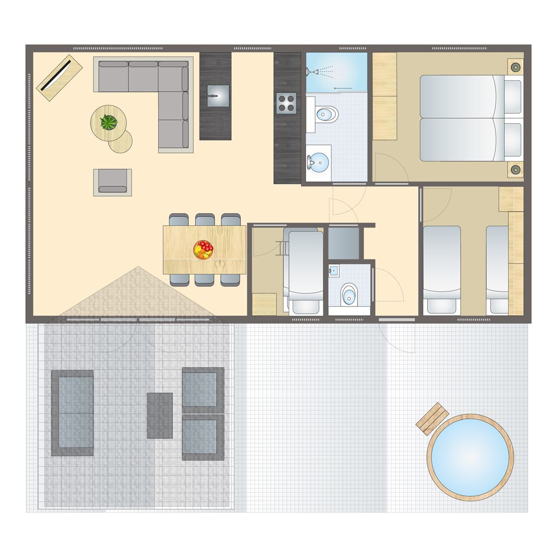 6 persoons Cottage Hottub