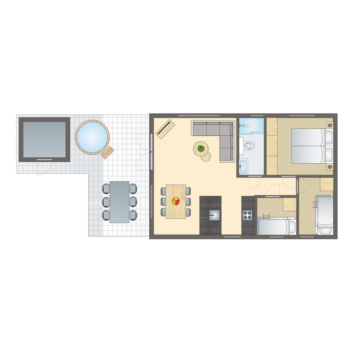 2 6 persoons Lodge Hottub