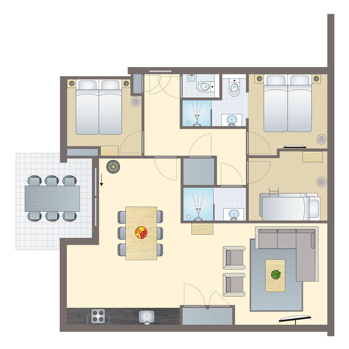 4-6-persoons appartement
