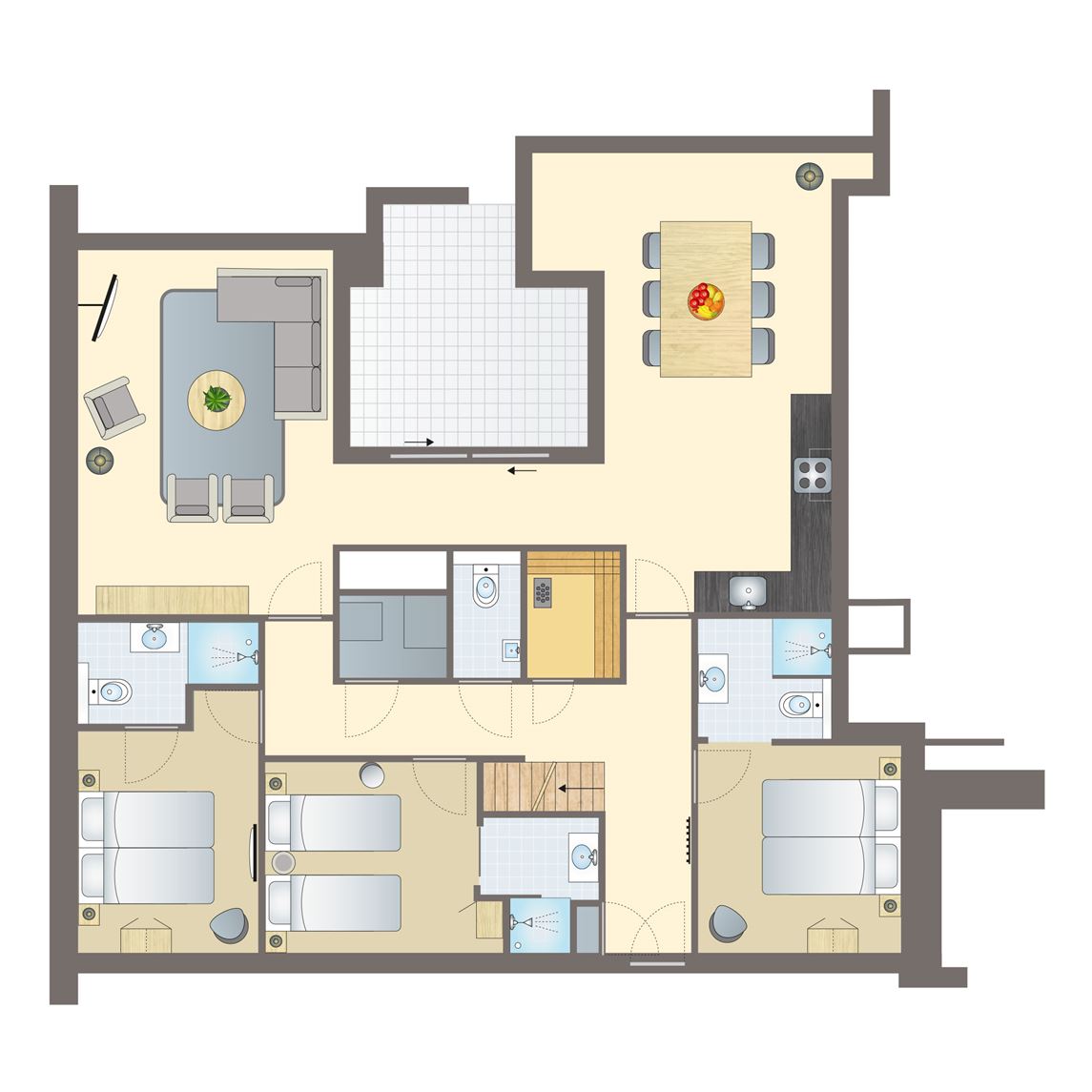 6-persoons penthouse