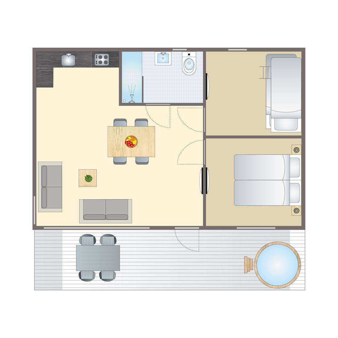 2-4-persoons bungalow - Kernow Nook Spa - Pet.