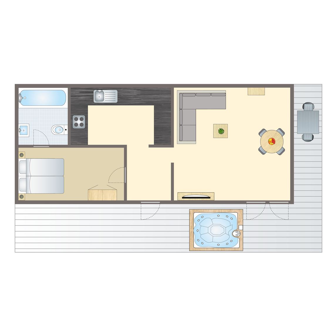 2-persoons bungalow - Klys 1.0 Spa.