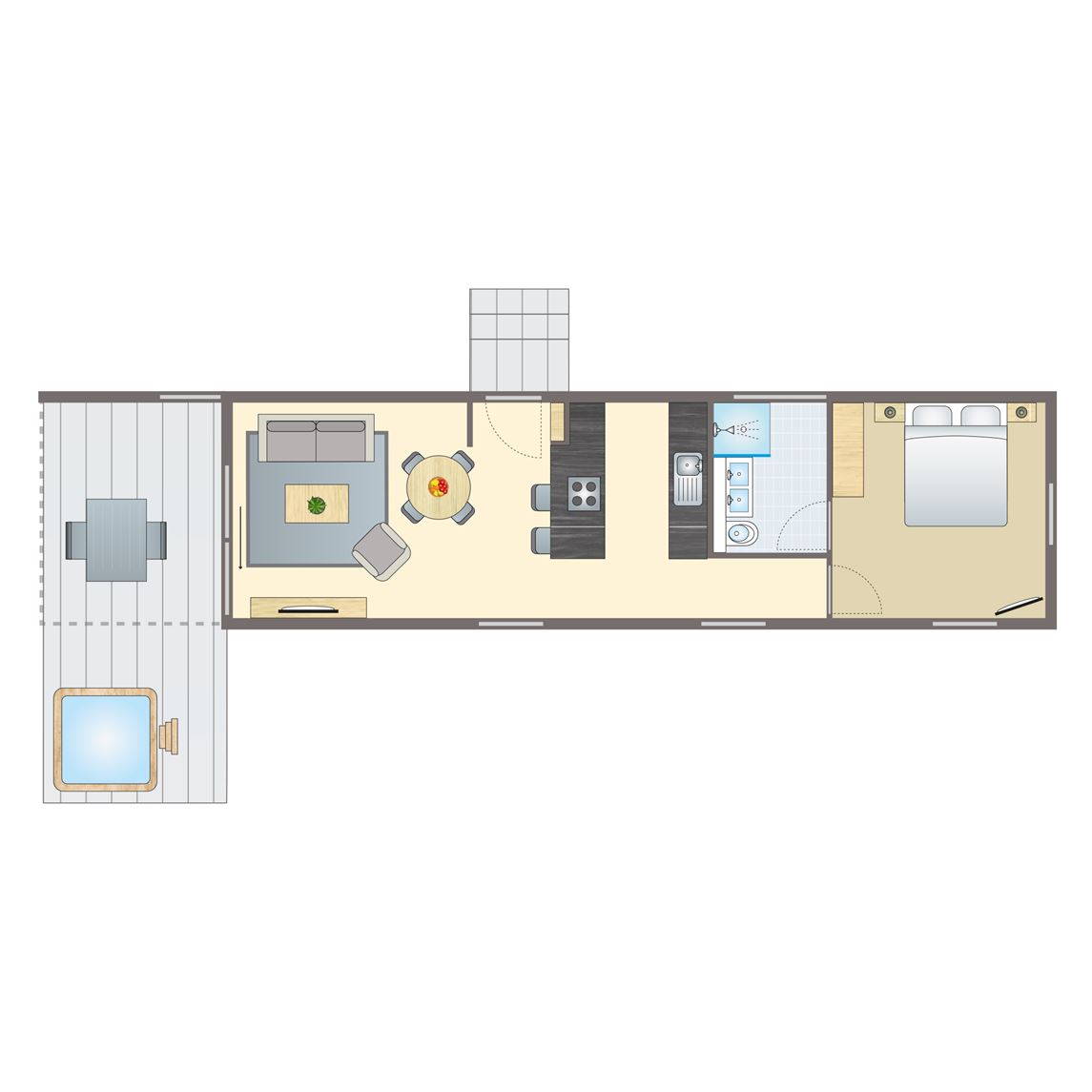 2 persoons Lodge Arbora 1.0 Spa (Pet)