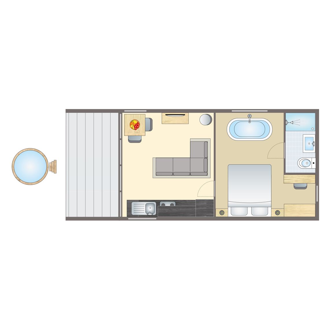 2-persoons bungalow - Prion 1.0 Spa - Pet.