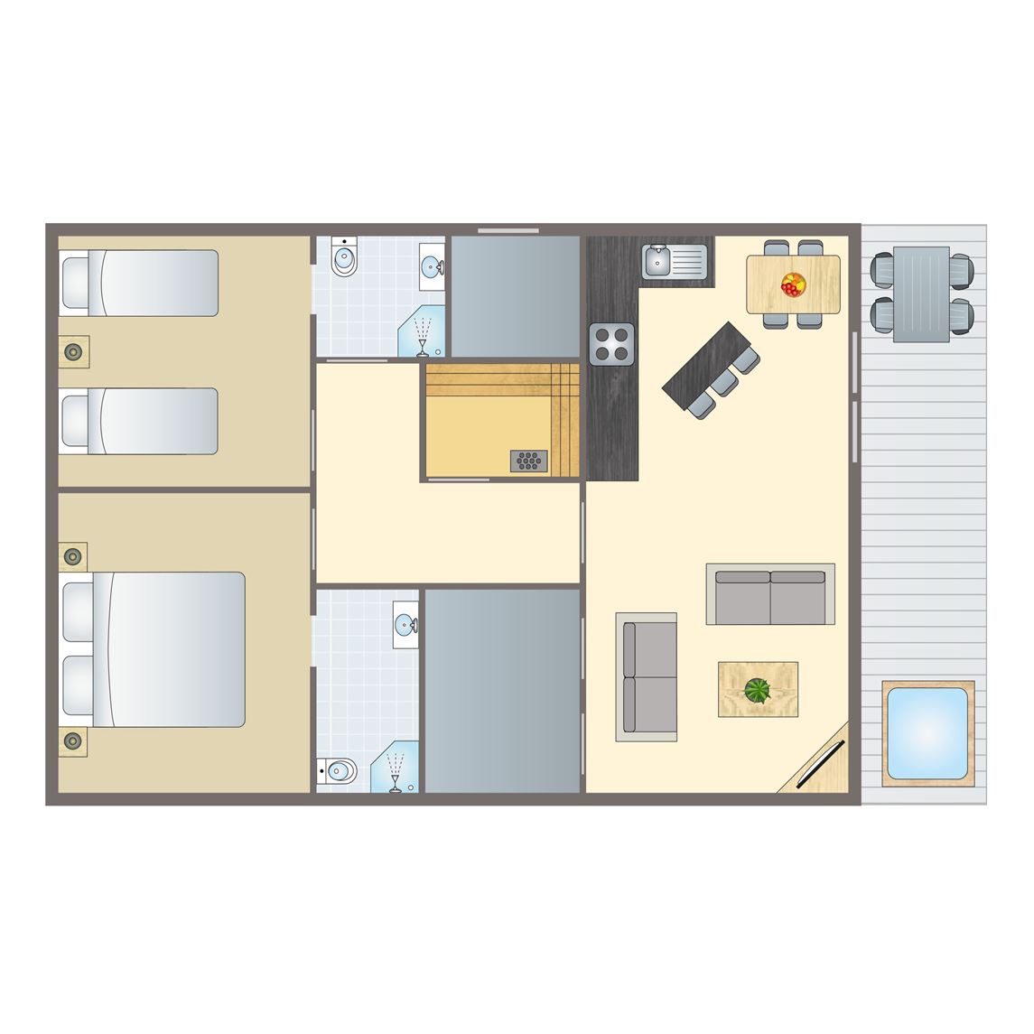 4-persoons chalet - Rainbow Spa Plus (Pet).