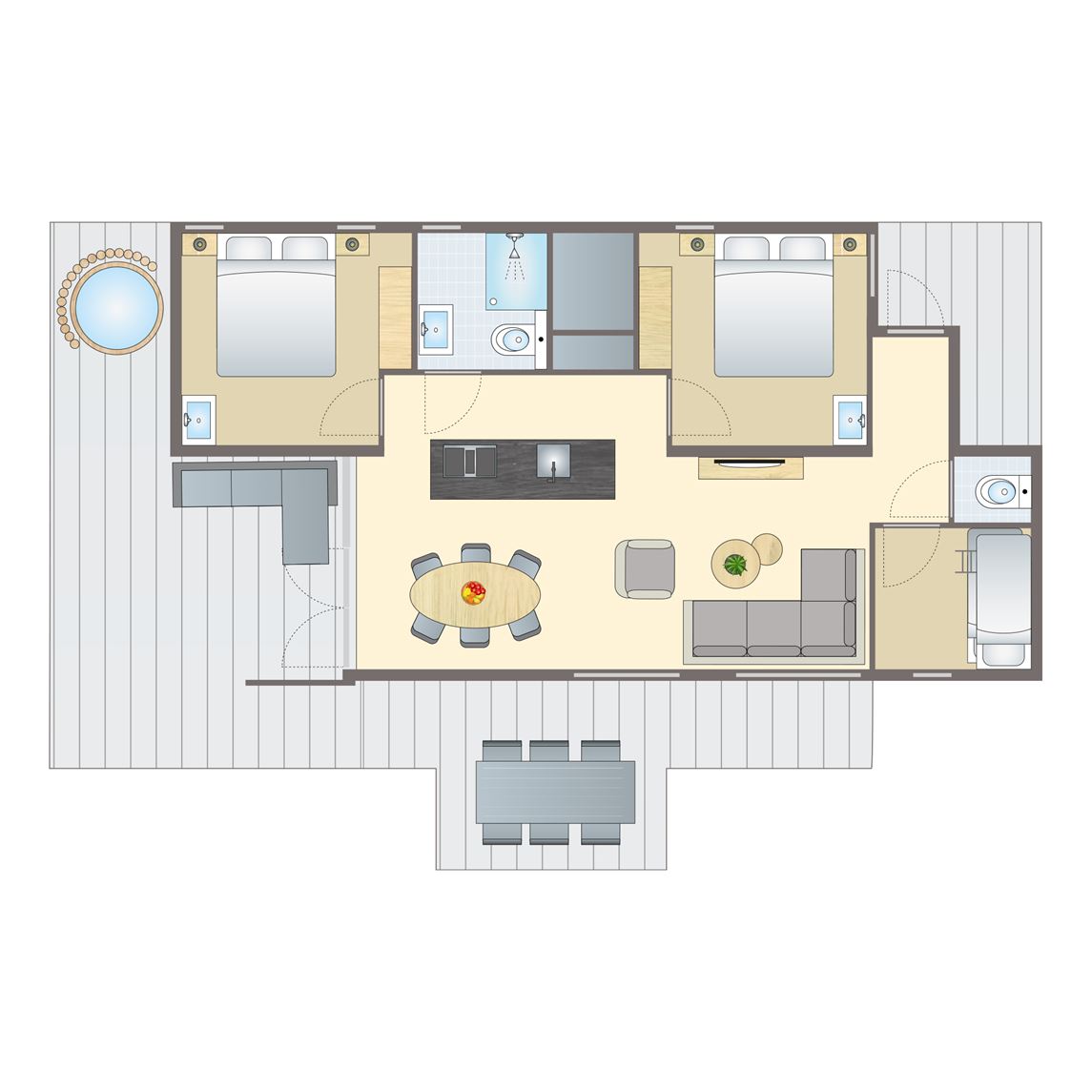 6 persoons Hottub Lodge