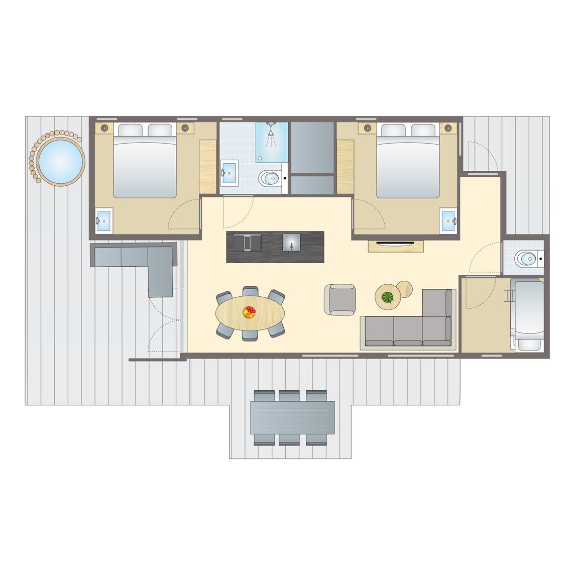 6 persoons Water Hottub Lodge