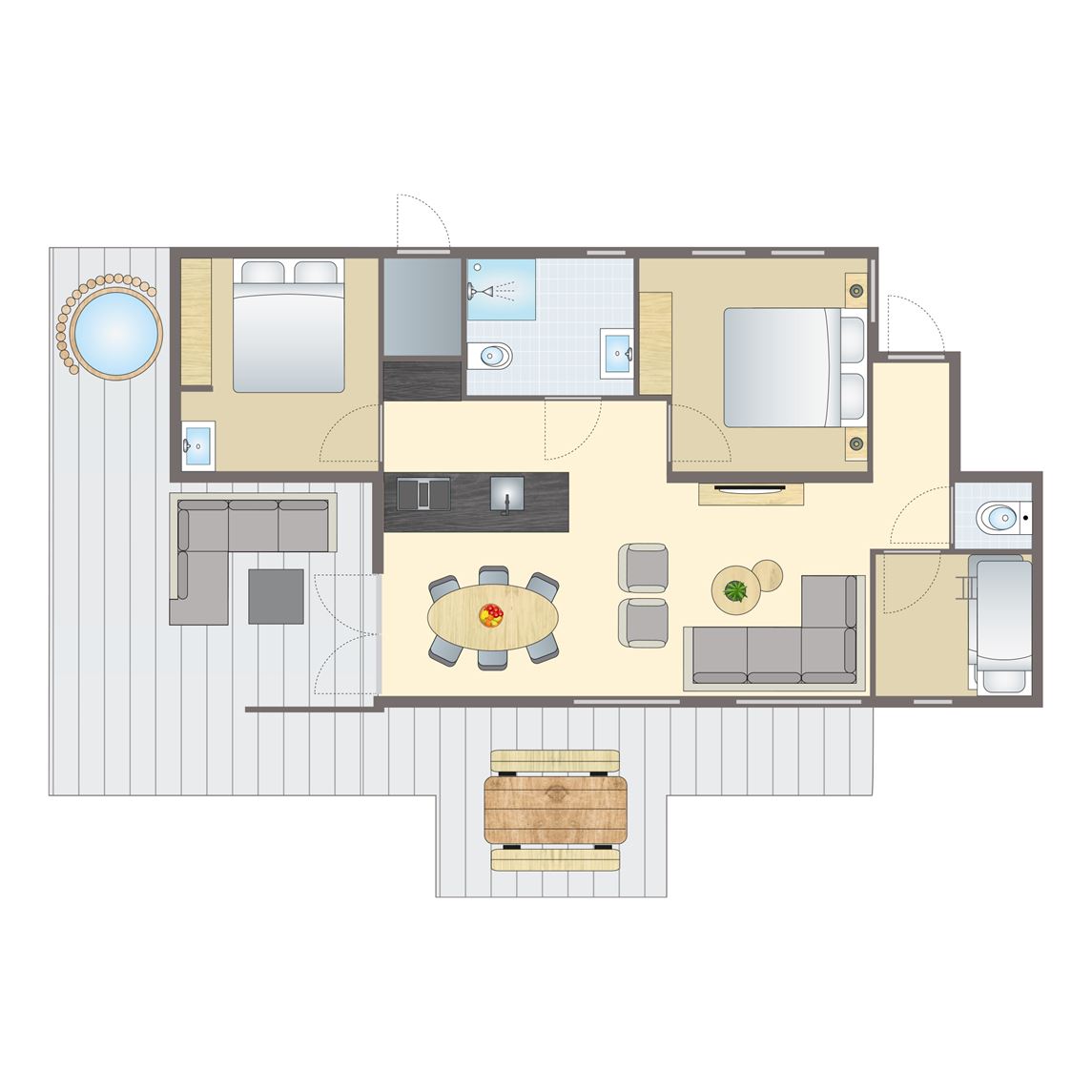 6 persoons Hottub Lodge