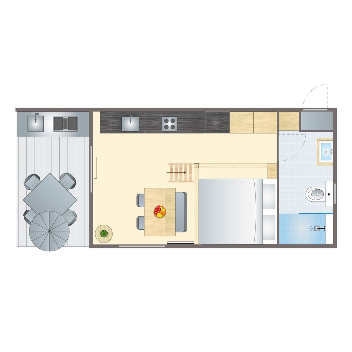 2 4 persoons buiten tiny house