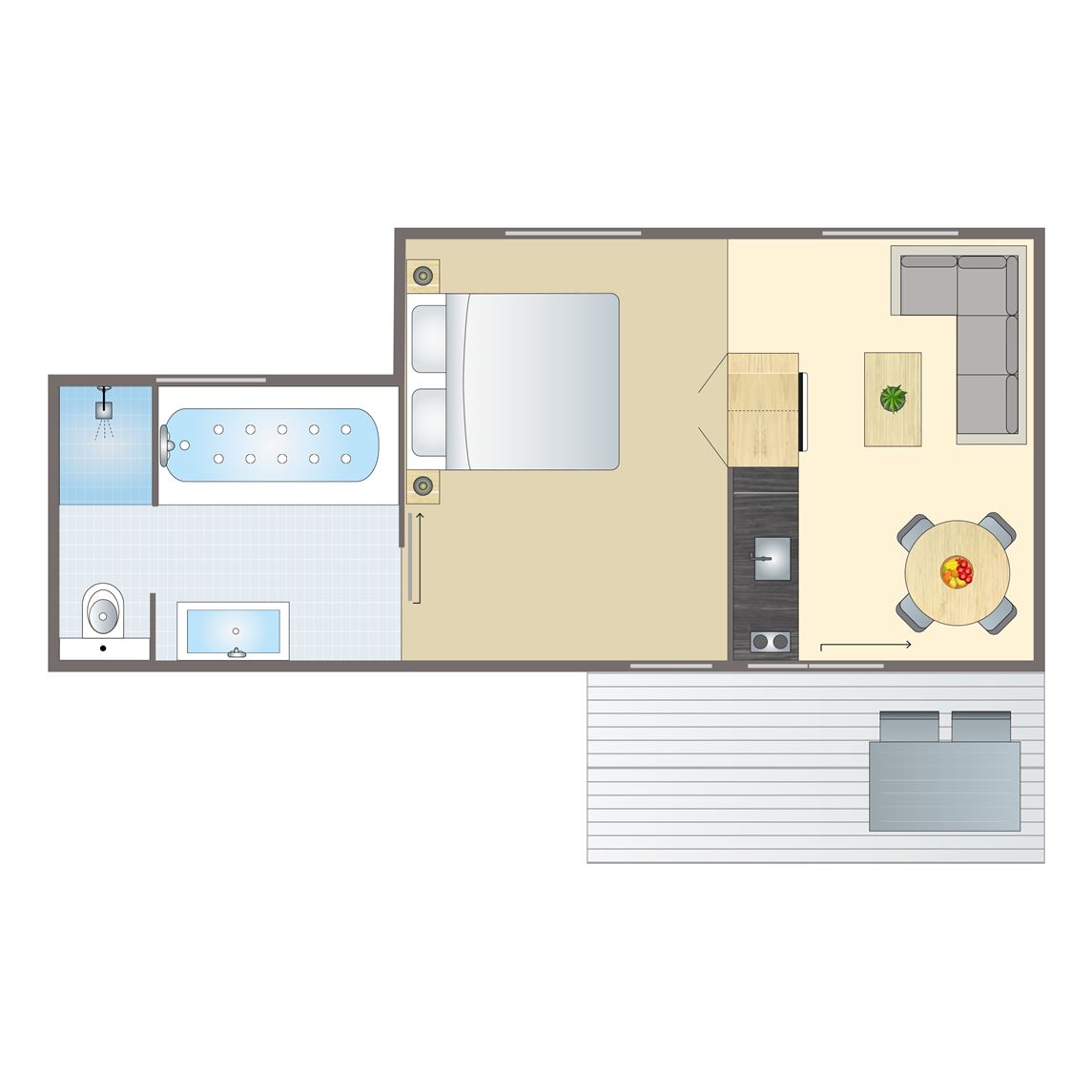 2 persoons comfort studio