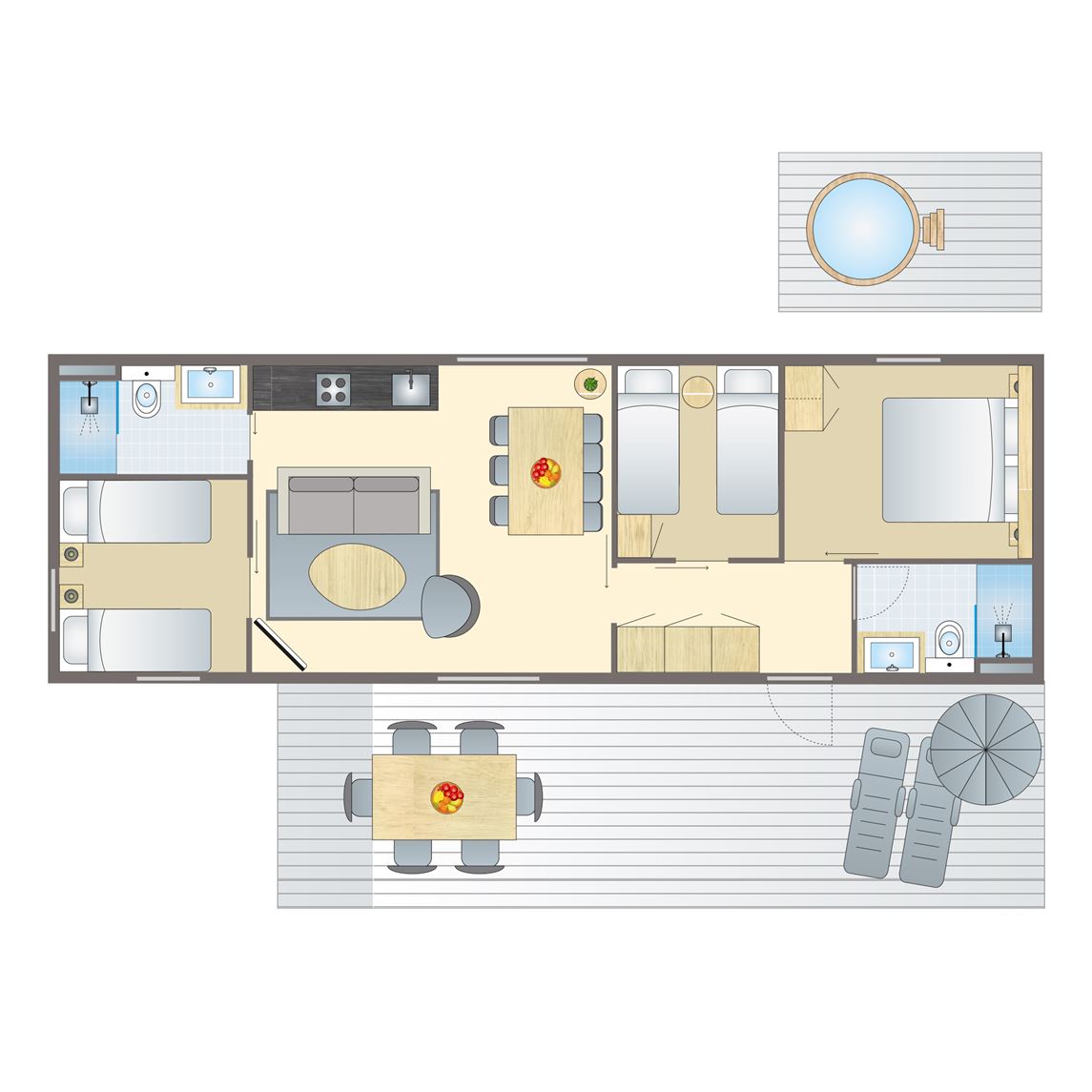 6 persoons hottub lodge