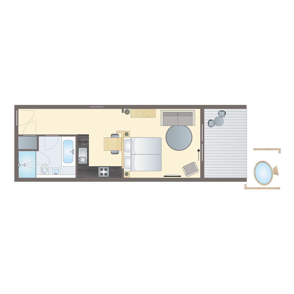 2-persoons lodge - The Weir.