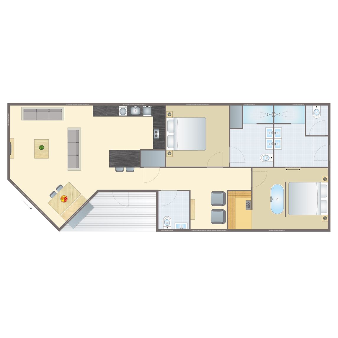 4 persoons bungalow Trelowen 2.0 Spa