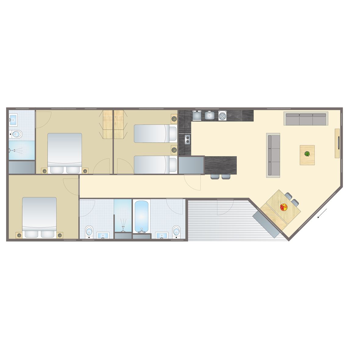 6 persoons bungalow Trelowen 3.0 Spa